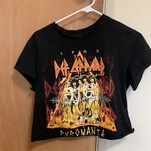 Def Leppard band crop top